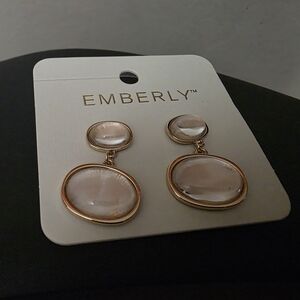 Gold and Cream Drop Earrings